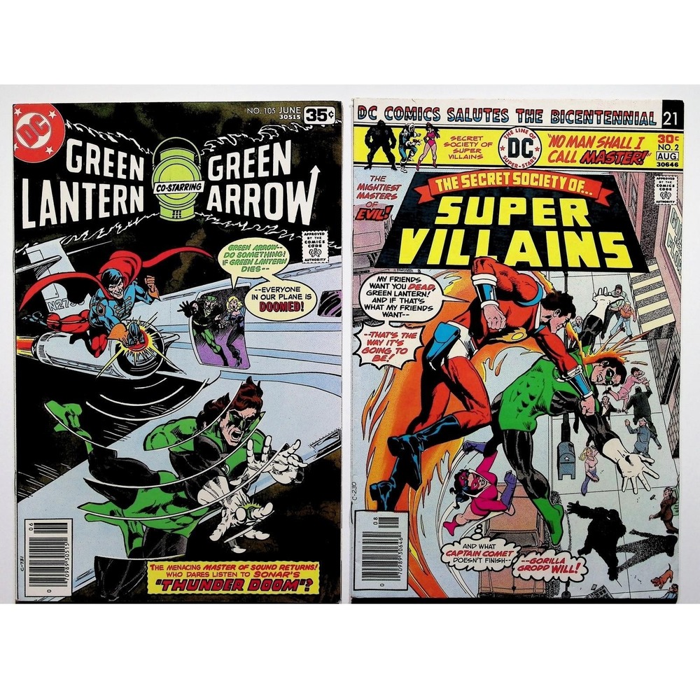 DC Comics Lot Green Lantern #105 Secret Society Super Villains #2 Bronze Age